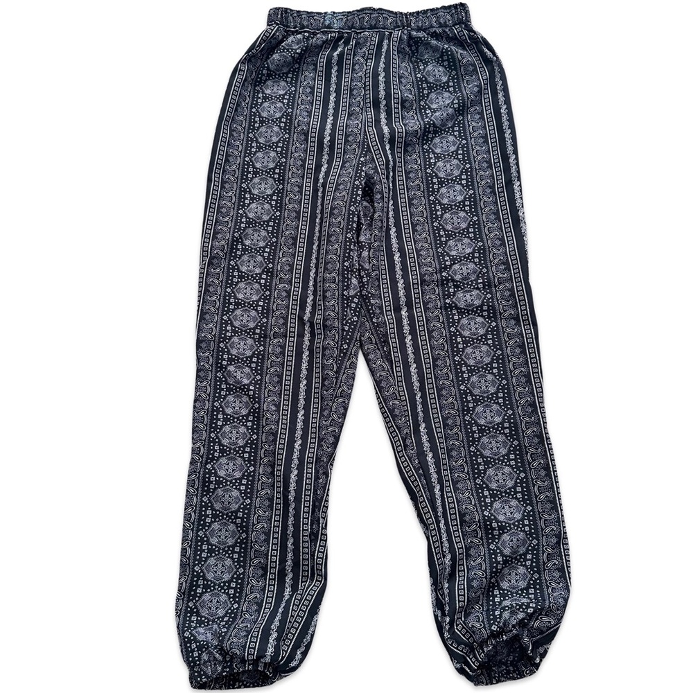 Women’s Black & White Pattern Pants | Size Small